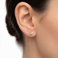 Серьга одна золото 585 0,32g, вес изделия 0.33g