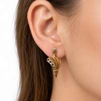 Серьги золото 585 3,32g, вес изделия 3.32g