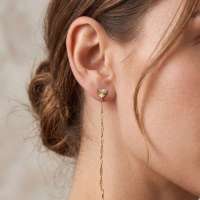Серьга одна золото 585 0,36g, вес изделия 0.36g
