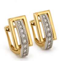 Серьги золото 585 2,45g, вес изделия 2.61g
