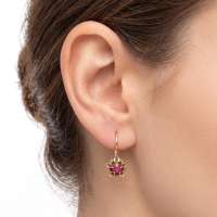 Серьга одна золото 585 1,08g, вес изделия 1.11g