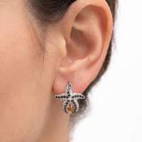 Серьга одна золото 585 1,56g, вес изделия 2.06g