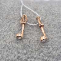 Серьги золото 585 0,68g, вес изделия 0.76g