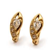 Серьги золото 585 2,57g, вес изделия 2.71g