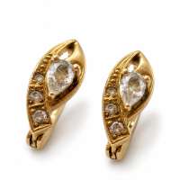 Серьги золото 585 2,57g, вес изделия 2.71g