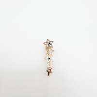 Серьга одна золото 585 0,46g, вес изделия 0.46g