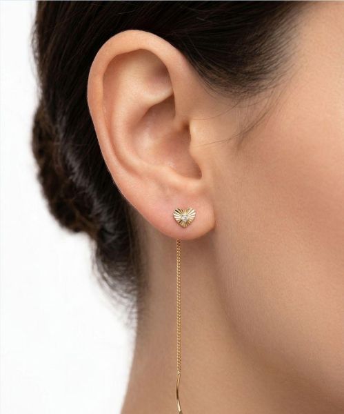 золотая серьга одна Серьга одна золото 585 0,32g, вес изделия 0.33g в Иркутск
