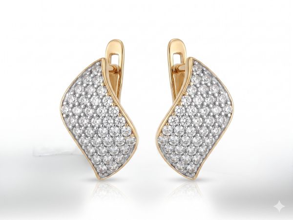 золотые серьги Серьги золото 585 1,56g, вес изделия 2.46g в Иркутск