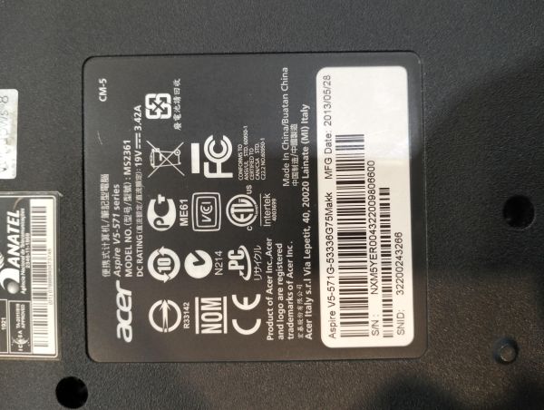 Купить Acer Aspire V5-571G-53336G75Makk в Екатеринбург за 6199 руб.