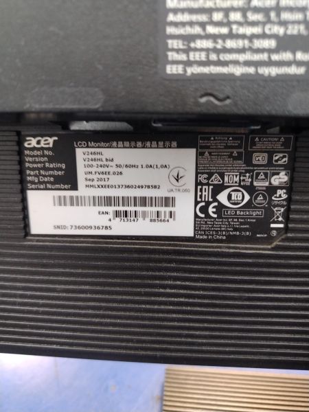 Купить Acer V246HL в Хабаровск за 2700 руб.