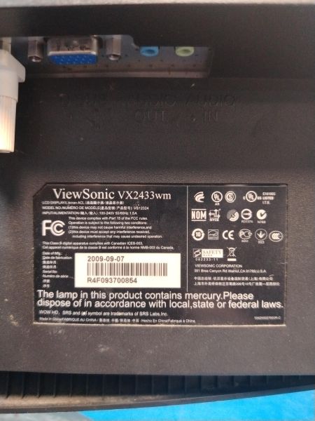 Купить Viewsonic VX2433wm в Хабаровск за 2800 руб.