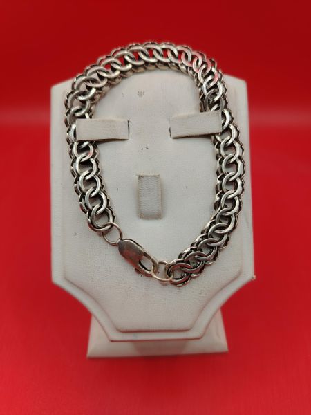 серебряный браслет Браслет серебро 925 13,99g, вес изделия 14g, длина 20 см в Иркутск