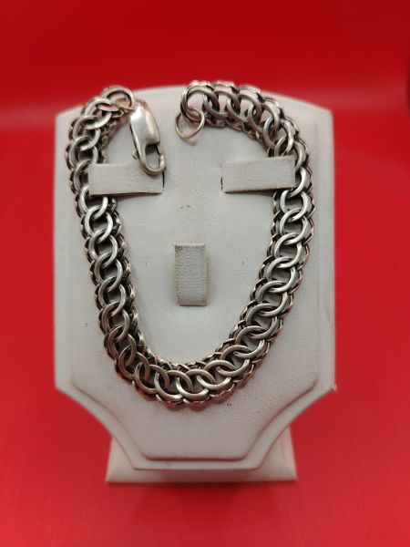 серебряный браслет Браслет серебро 925 13,99g, вес изделия 14g, длина 20 см в Иркутск