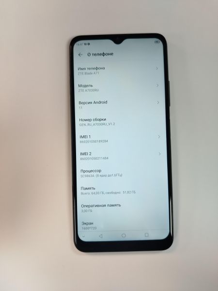 сотовый телефон ZTE Blade A71 3/64GB (A7030RU) Duos в Хабаровск
