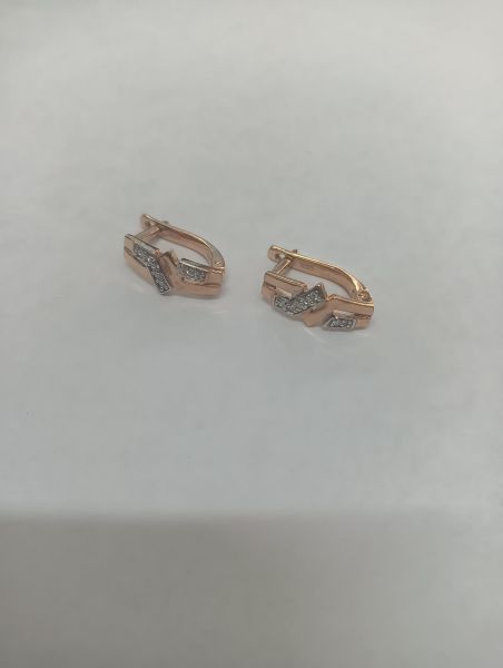 Купить Серьги золото 585 3,84g, вес изделия 4.08g в Иркутск за 19600 руб.