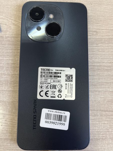 Купить TECNO Spark Go 1 3/64GB (KL4) Duos в Иркутск за 3900 руб.