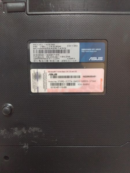 Купить ASUS K53SK-SX074R (HD3000/8GB/512GB) в Иркутск за 5150 руб.