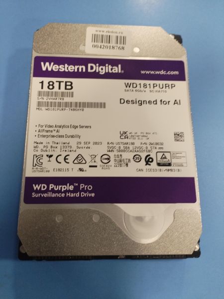 Купить WD Purple Pro WD181PURP 18TB в Иркутск за 17400 руб.