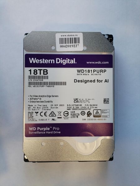 Купить WD Purple Pro WD181PURP 18TB в Иркутск за 17400 руб.