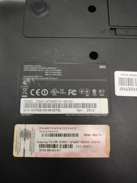 Купить Samsung NP305E7A-S01RU (HD 6620G, RAM 6GB) в Иркутск за 4450 руб.