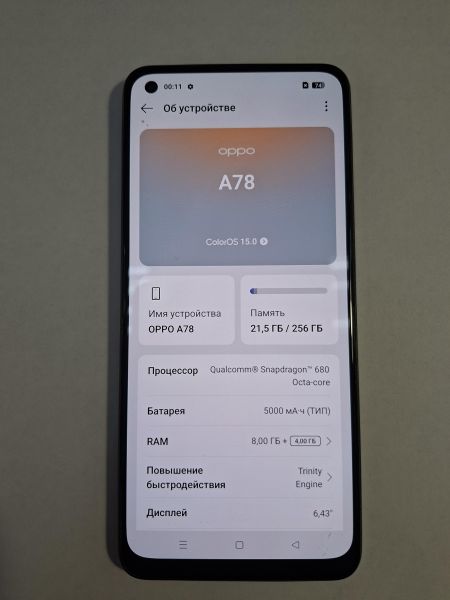 сотовый телефон OPPO A78 8/256GB (CPH2565) Duos в Иркутск