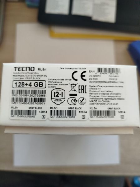 сотовый телефон TECNO Spark 30C 4/128GB (KL5n) Duos в Шелехов