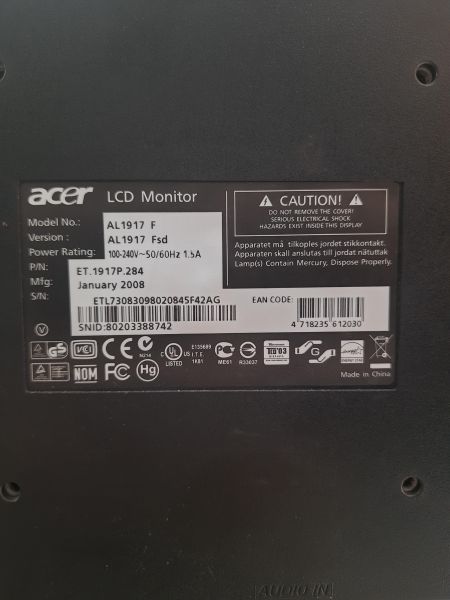 Купить Acer AL1917 Fsd в Томск за 400 руб.