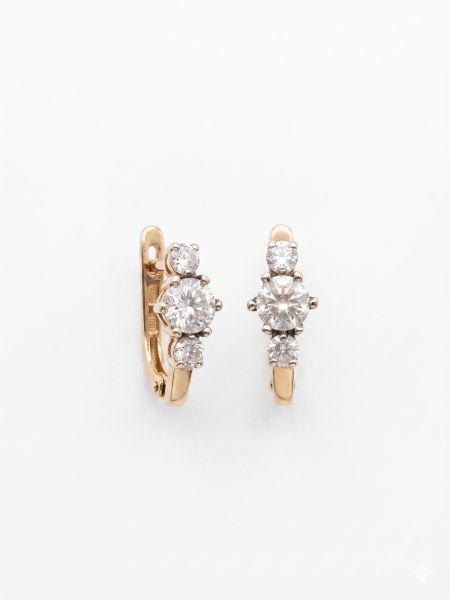 золотые серьги Серьги золото 585 1,78g, вес изделия 2.28g в Иркутск