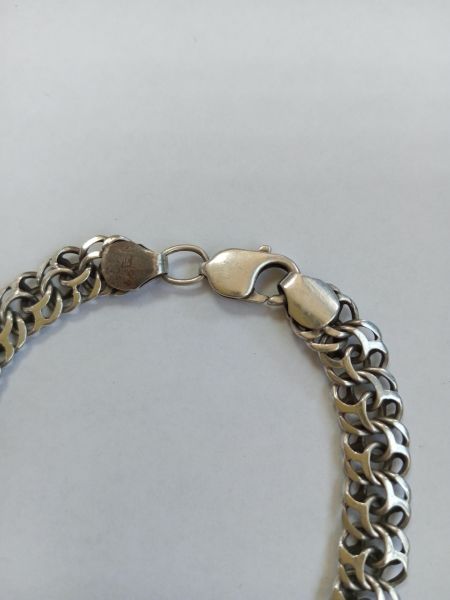 серебряный браслет Браслет серебро 925 19,37g, вес изделия 19.39g, длина 23 см в Усолье-Сибирское
