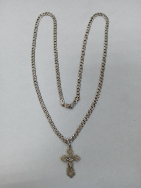 серебряная цепь Цепь серебро 925 13,62g, вес изделия 13.72g, длина 56 см в Усолье-Сибирское