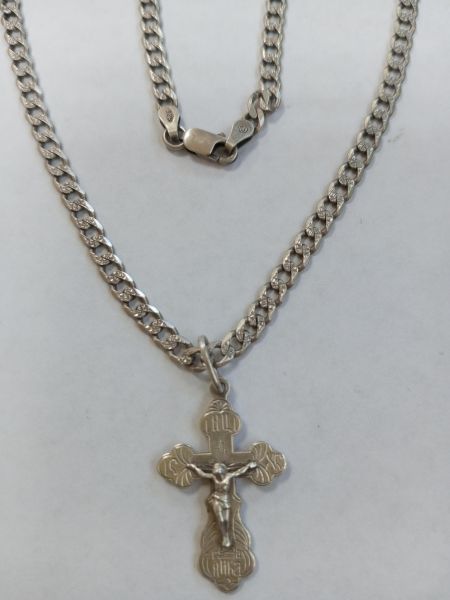 серебряная цепь Цепь серебро 925 13,62g, вес изделия 13.72g, длина 56 см в Усолье-Сибирское