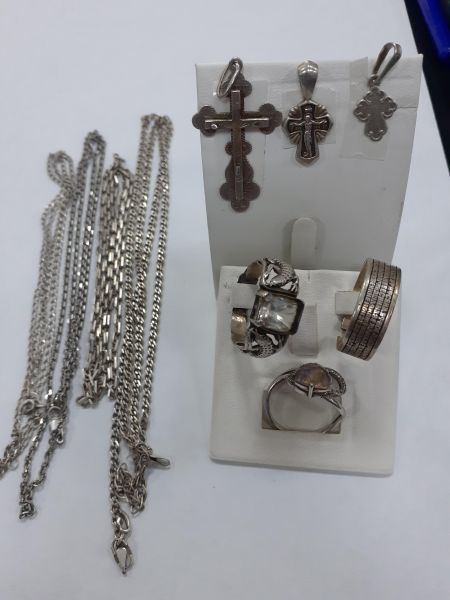 Купить Лом или горсть серебро 925 34,19g, вес изделия 36.89g в Зима за 2300 руб.