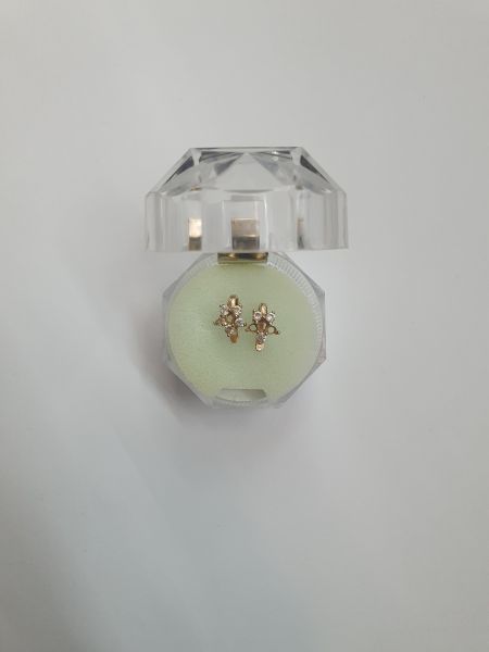 Купить Серьги золото 585 1,02g, вес изделия 1.18g в Иркутск за 5500 руб.