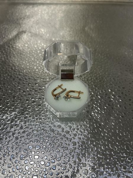 Купить Серьги золото 585 1,57g, вес изделия 2.03g в Иркутск за 8600 руб.