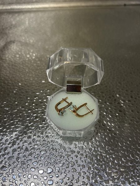 Купить Серьги золото 585 1,57g, вес изделия 2.03g в Иркутск за 8600 руб.
