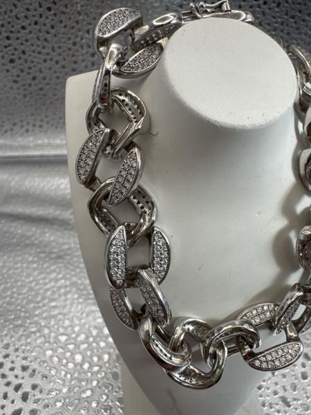 серебряный браслет Браслет серебро 925 34,99g, вес изделия 35.56g, длина 20 см в Иркутск