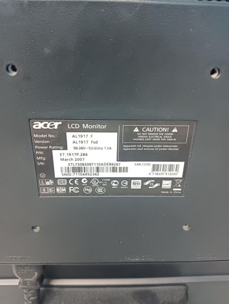 Купить Acer AL1917 Fsd в Иркутск за 1199 руб.