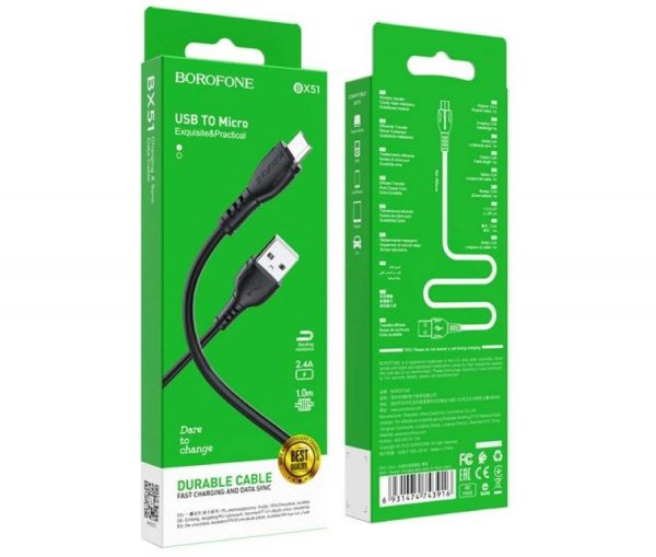 Купить microUSB Borofone BX51 (кабель) в Ангарск за 249 руб.