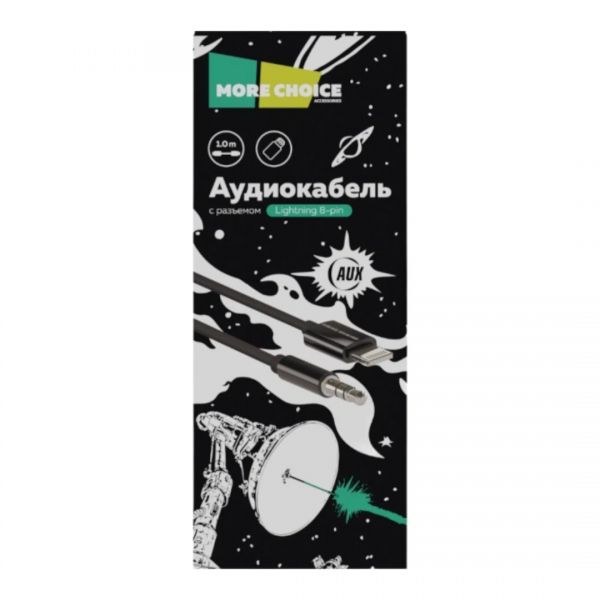 Купить 1м MoreСhoice UK22i 8-pin Aux (3.5 Jack/Lightning) в Черемхово за 249 руб.