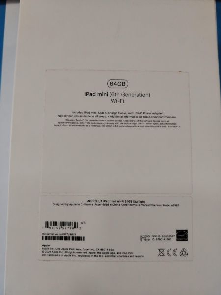 планшет Apple iPad mini 6 2021 64GB (A2567) (без SIM) в Шелехов