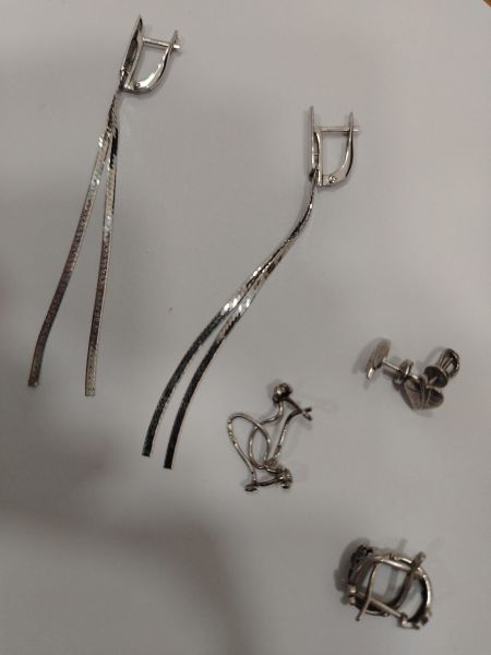 серебряные серьги Серьги серебро 925 7,69g, вес изделия 8.07g в Шелехов