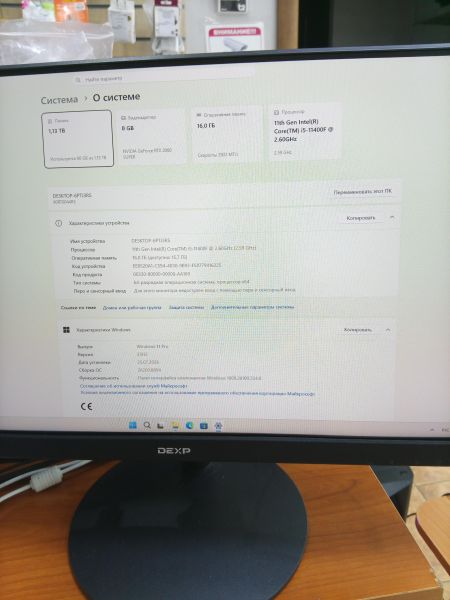 системный блок Сборка i5-11400F, RTX 2060 Super 8GB, 16GB RAM, HDD 1000 GB + SSD 240 GB в Ангарск