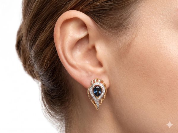 золотые серьги Серьги золото 585 4,23g, вес изделия 5.03g в Иркутск