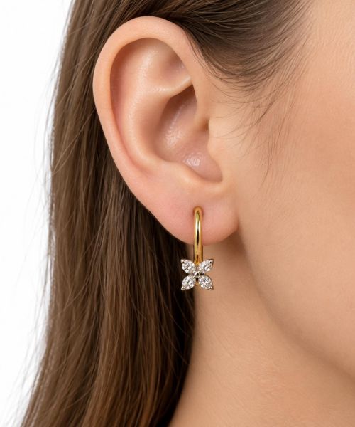 золотые серьги Серьги золото 585 0,65g, вес изделия 0.73g в Иркутск