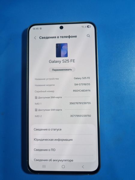 Купить Samsung Galaxy S25 FE 8/512GB (S731B) Duos в Иркутск за 37200 руб.