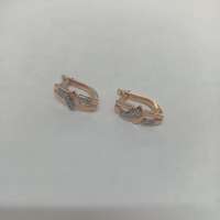 Серьги золото 585 3,84g, вес изделия 4.08g