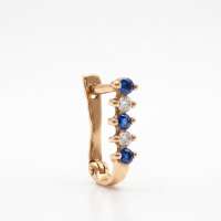 Серьга одна золото 585 0,28g, вес изделия 0.44g