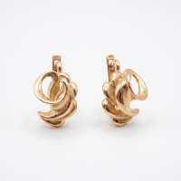 Серьги золото 585 8,42g, вес изделия 8.42g