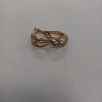 Серьги золото 585 2,84g, вес изделия 3.8g