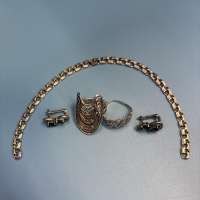 Лом (Горсть) серебро 925 16,51g, вес изделия 17.83g
